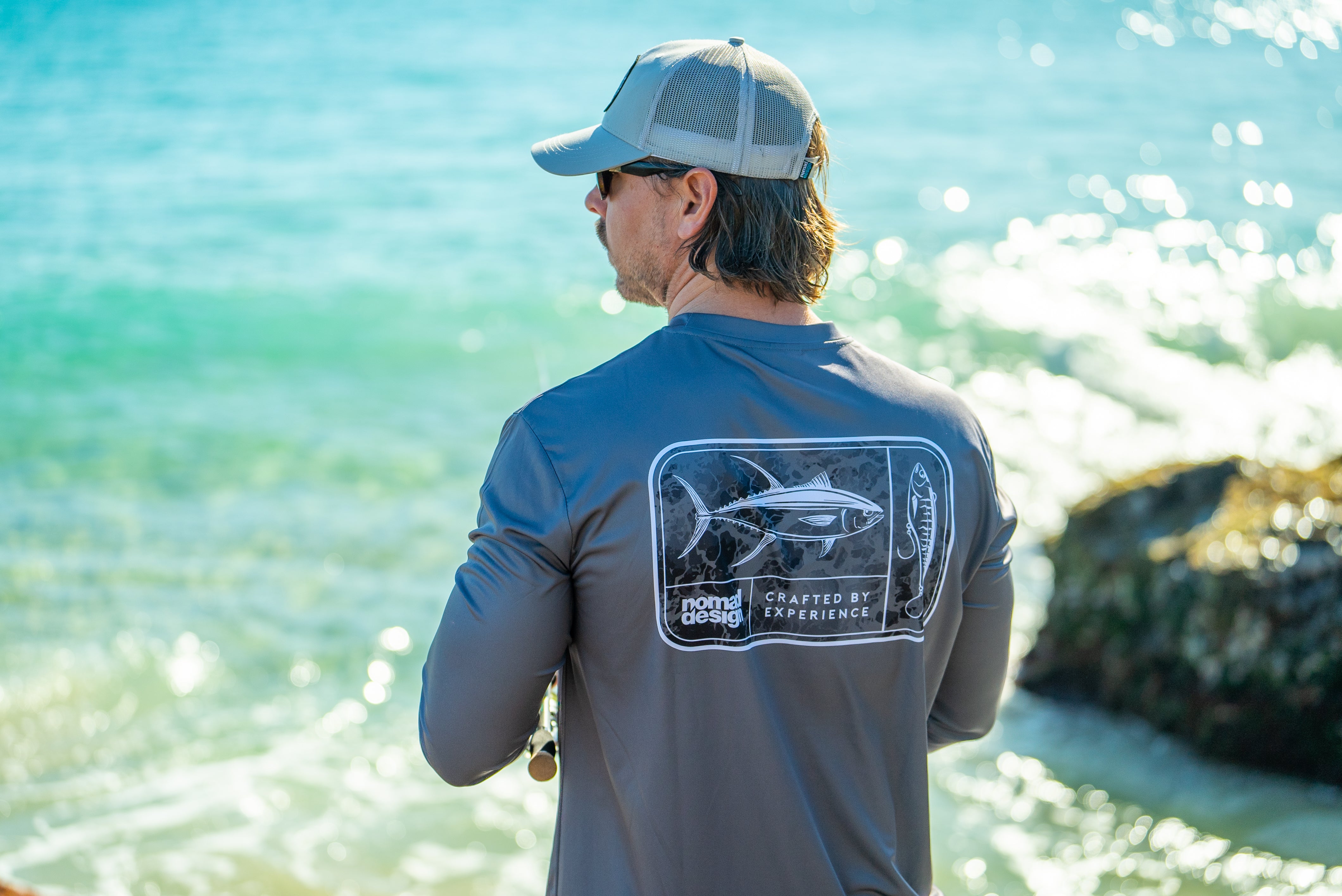 Hooded Tech Fishing Shirt - Tuna Hookup Gunmetal – Nomad Tackle